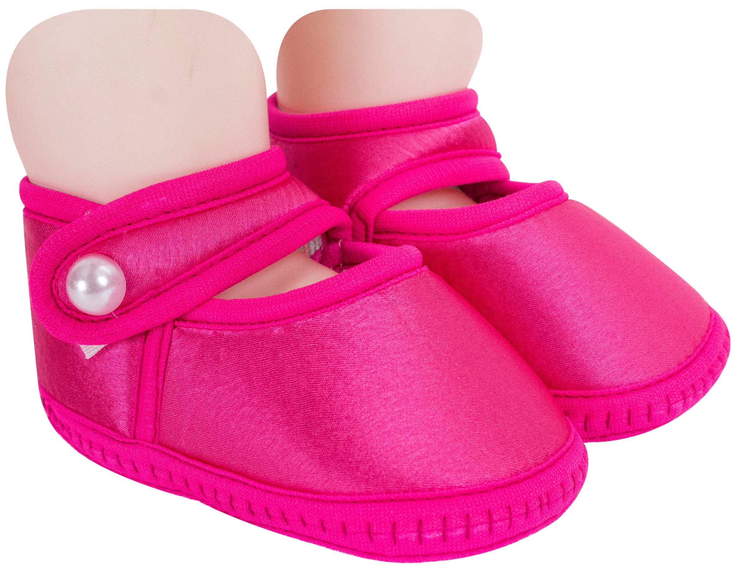 Baby Girls Satin Sandal Booties (Pink)-image-16
