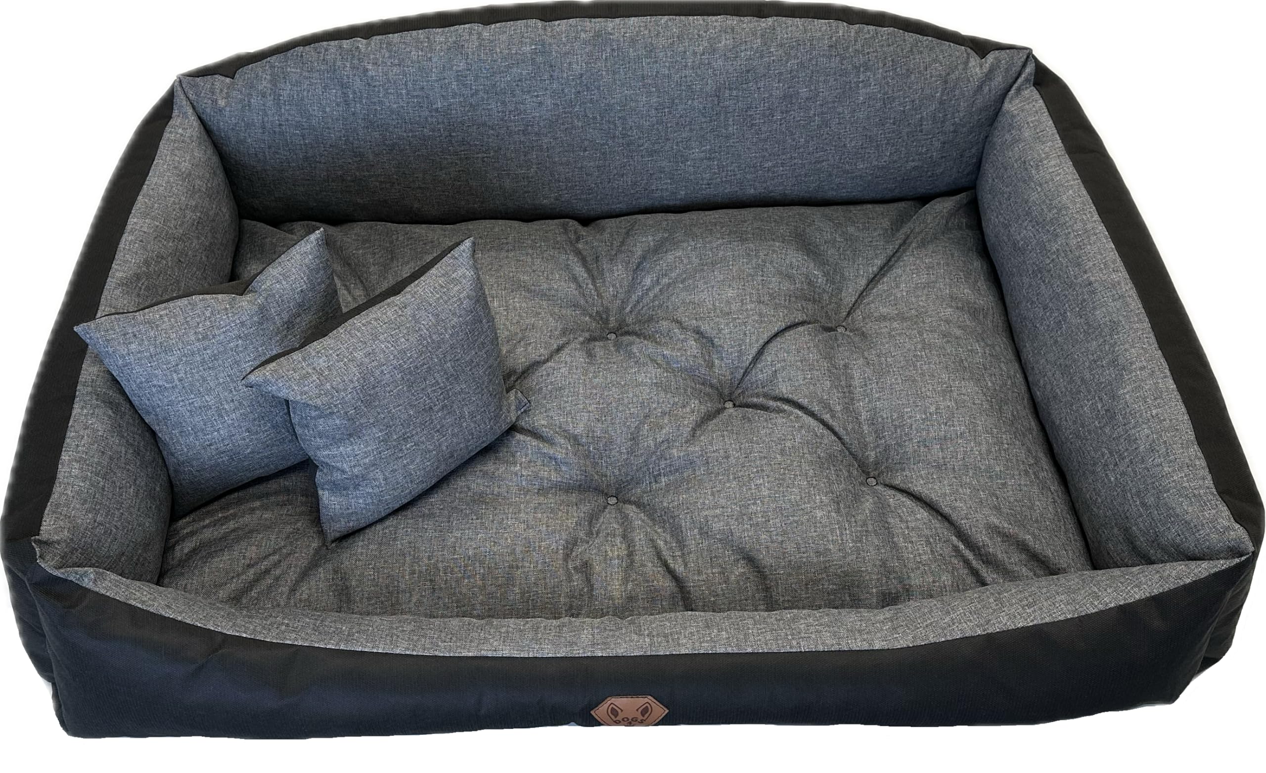 Dogs4Life Nadaje się do prania, ortopedyczne legowisko dla psa, poduszka dla psa, sofa dla małych i średnich psów, rozmiar S - XXL, możliwość personalizacji z imieniem (XL, Ekoleinen)