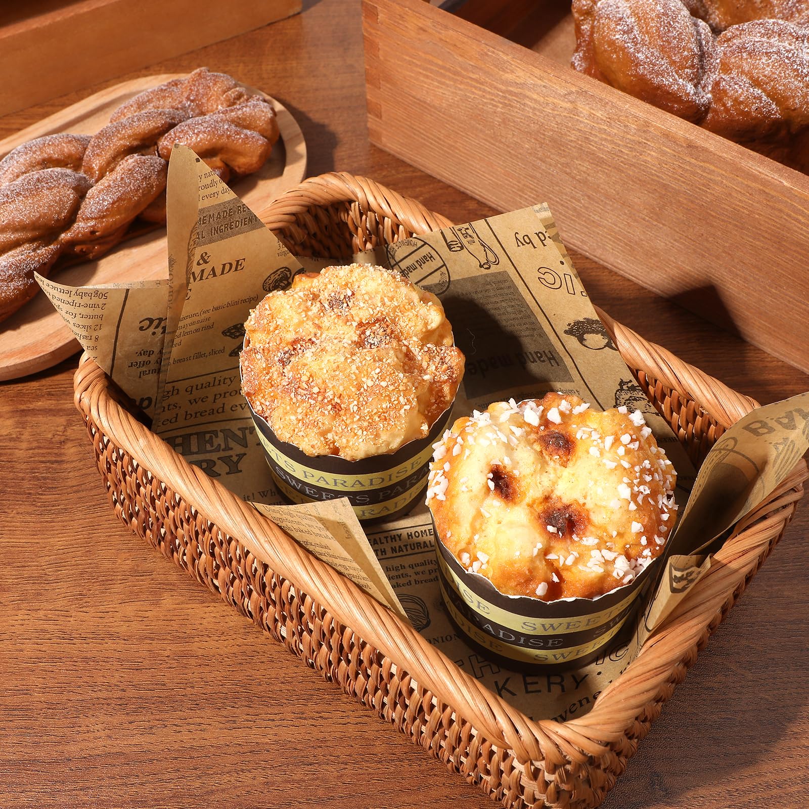 Miibiscolit Sandwich Wrapping Paper Sheets, 10x10 Inch, 50 Pack, Grease Resistant Newsprint for Home,Picnic,Tray