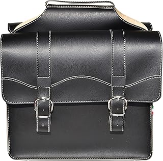 KT Bike Sac Milano 1932 - Sac de Vélo. Double Sacoche pour Porte-Bagage arriére. Cycle Pannier pour vélos. Vintage Style.Similicuir. Couleur Noir. Made in Italy (VIN_132 F_N)