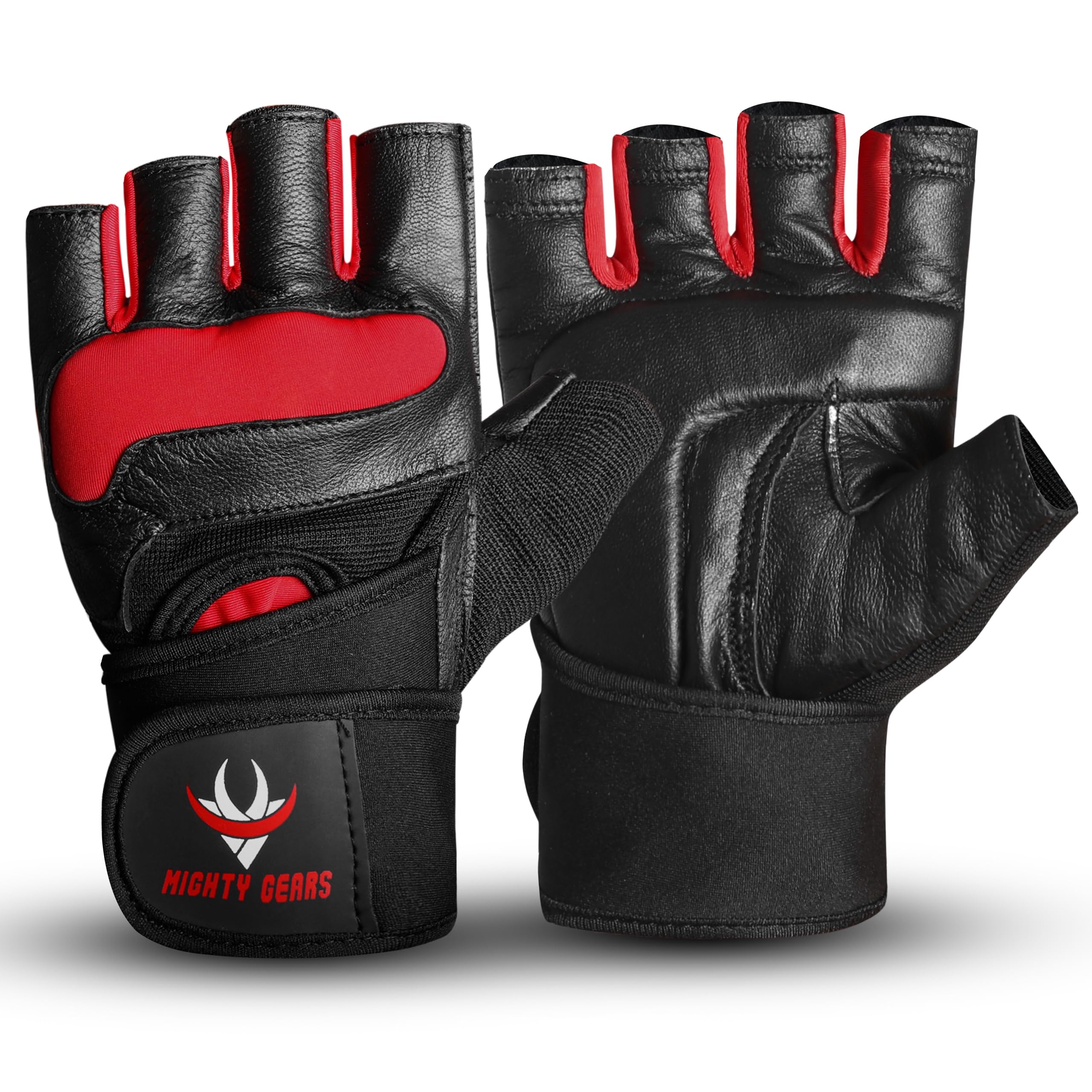 MIGHTY GEARS Weight Lifting Gloves, Gym Gloves for Crossfit, Workout, Exercise Cycling, Training, Breathable and Snug fit, for Men and Women (Red, S)