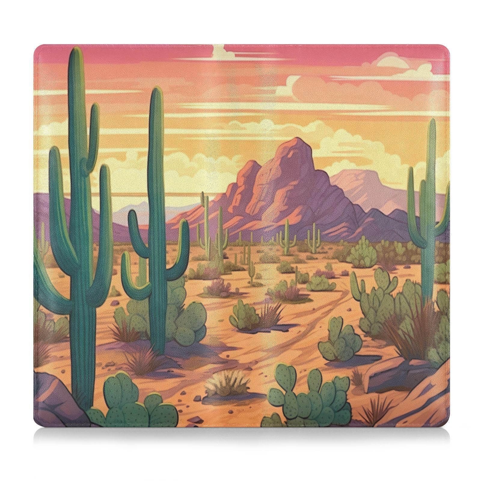Burbuja Car Registration and Insurance Holder, Cactus Desert Leather Vehicle Glove Box Organizer Document Wallet Accessories Case