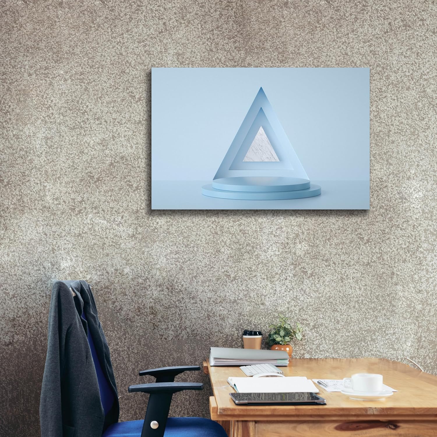 Epic Graffiti 'Equilateral Blue' by Epic Portfolio, Canvas Wall Art, 40"x26"