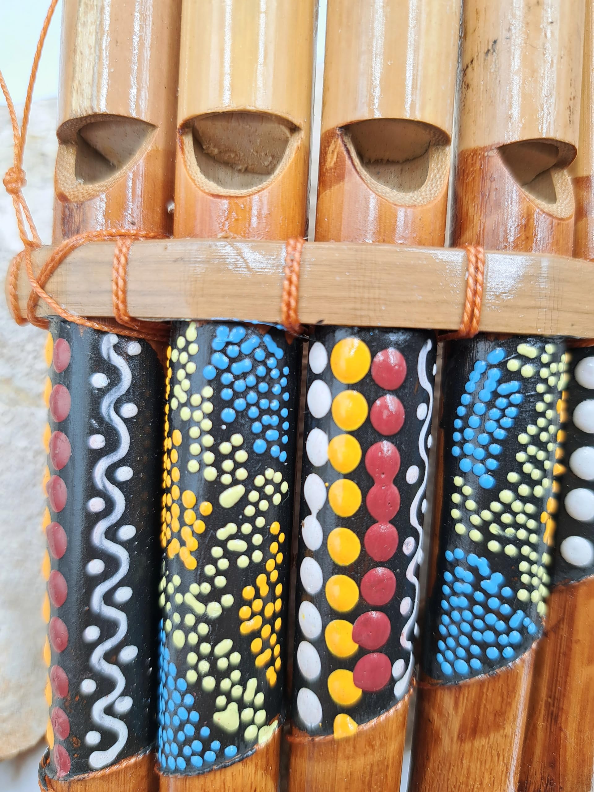 Flûte de pan Péruvienne Artisanale 7 notes Bambou,décoration aborigène