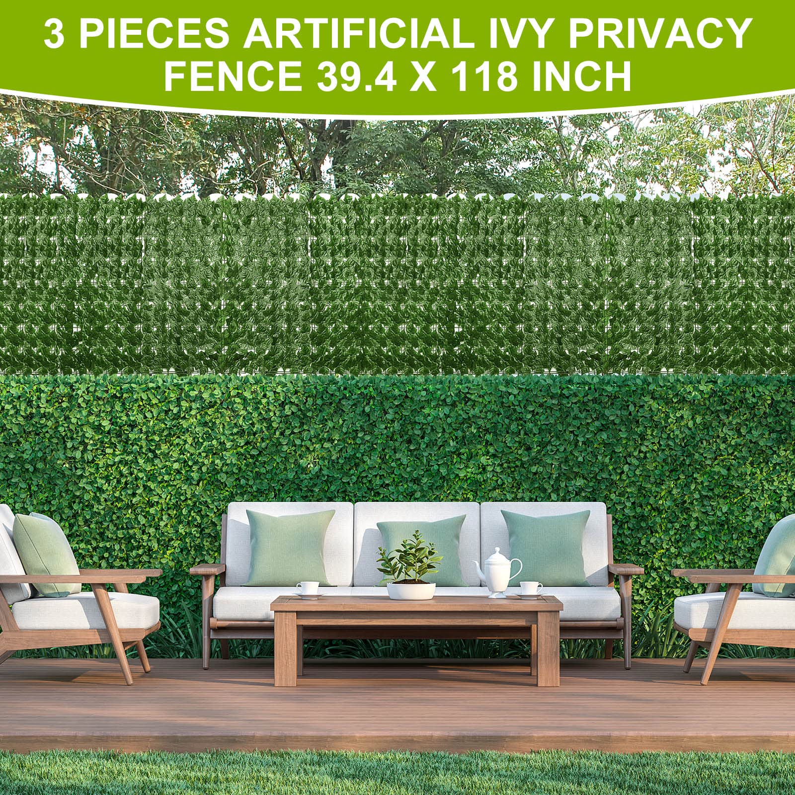 Outdoor Artificiale Edera Recinzione Privacy Pannelli di recinzione Foglie Giardino Patio Decor Decorazioni siepe cortile,0.5mx3m | Leroy Merlin