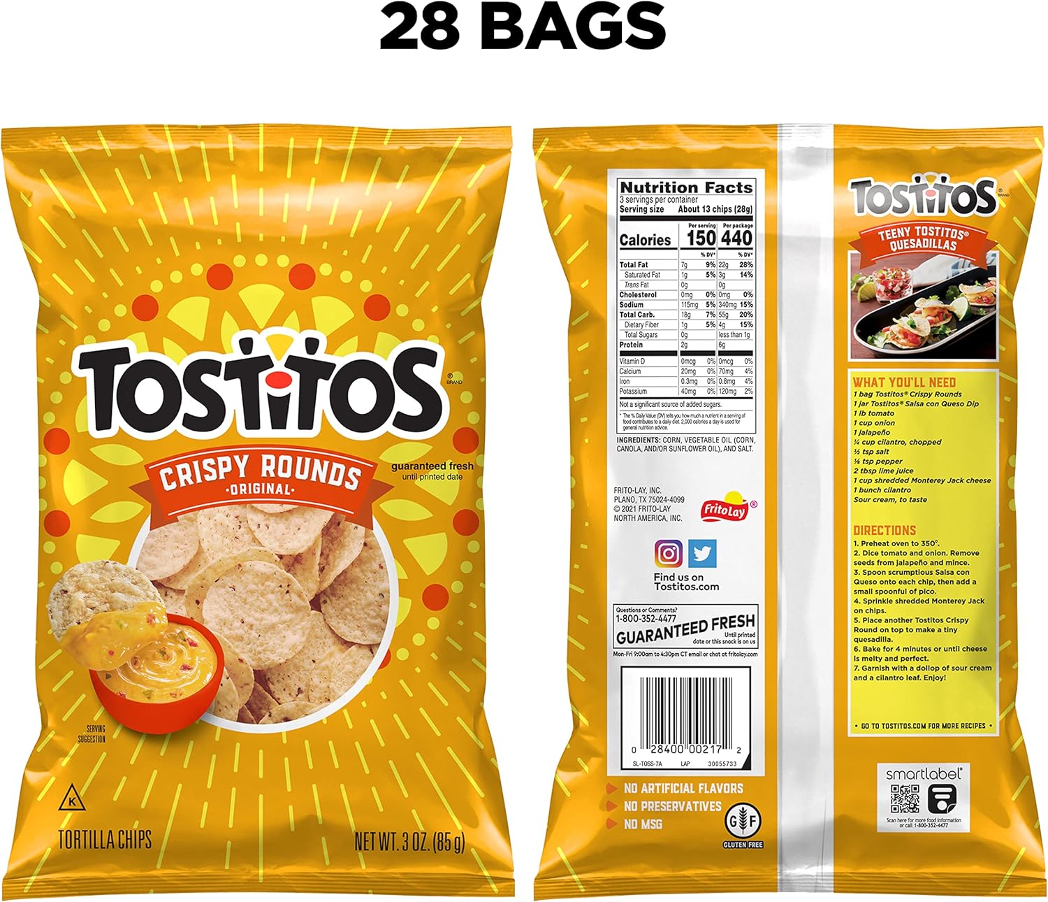 , Crispy Rounds Tortilla Chips, 3 Ounce ()