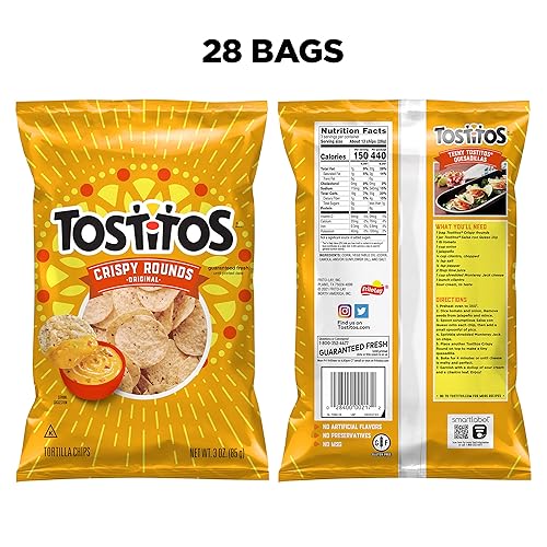 Miniatura 4 de Tostitos Crispy Rounds Chips de tortilla 3onzas paquete de 28