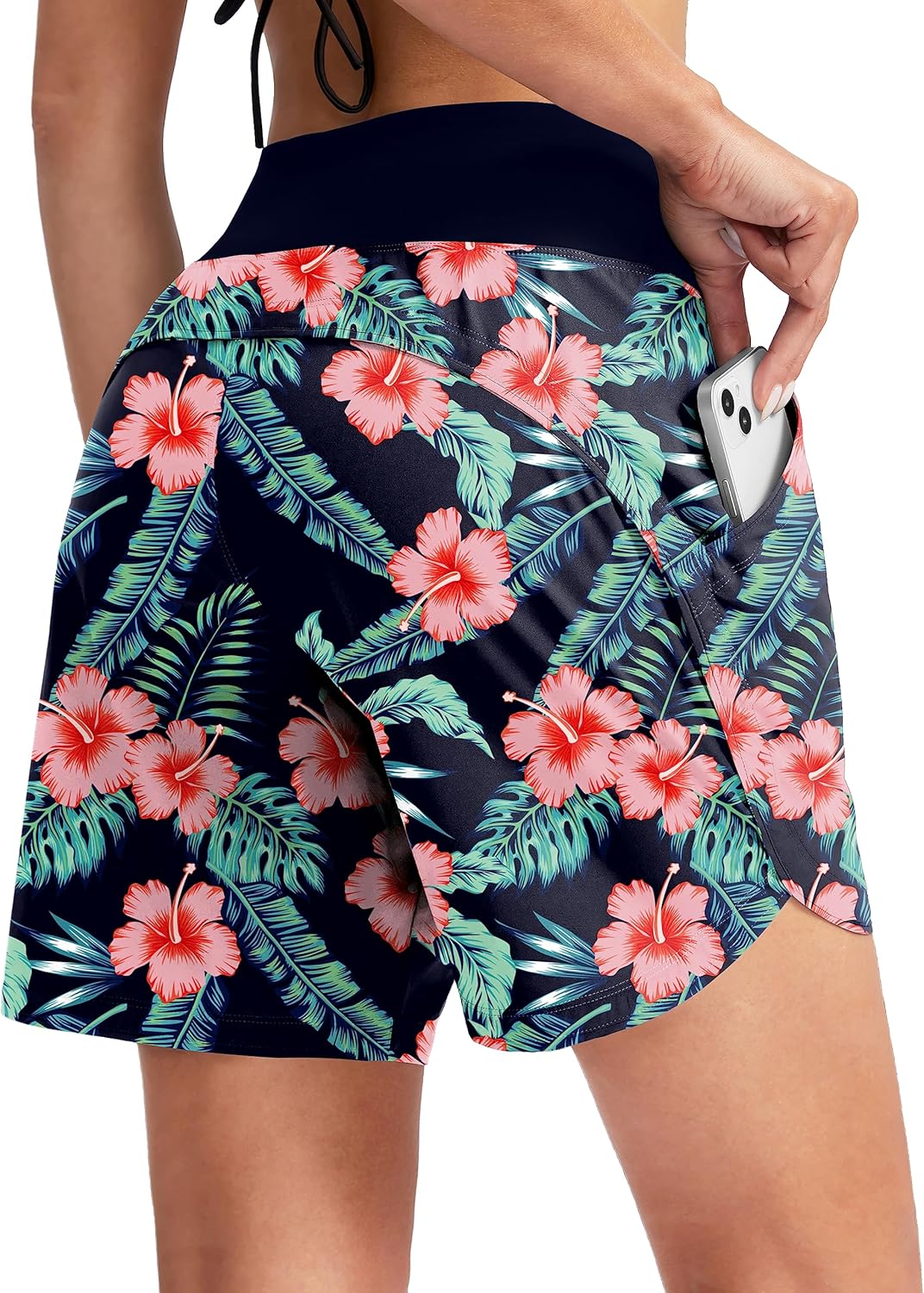 G Gradual Women’s 7″ Quick Dry Swim Board Shorts Swimming Bottoms High Waisted Beach Shorts for Women with Liner Pockets