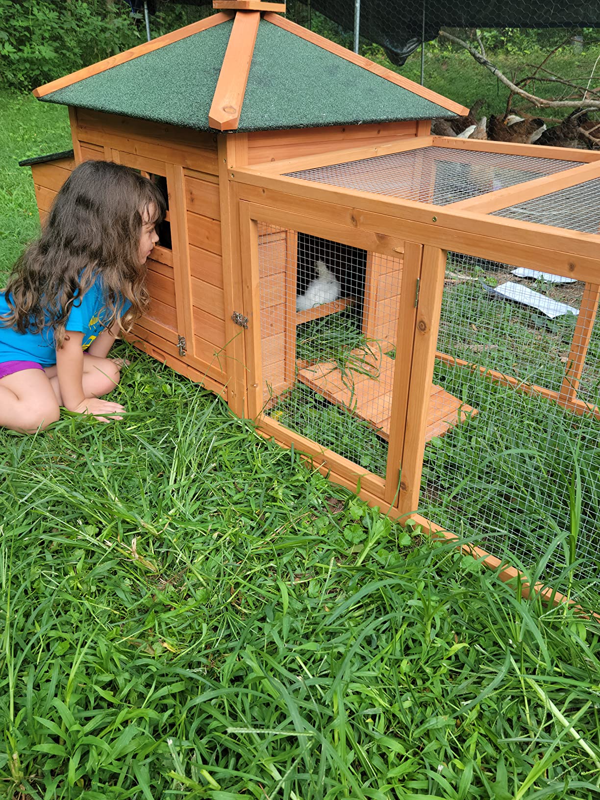 27/mo Finance Evedy Chicken Coops Rabbit Hutch Bunny Cage with Pull Out Tray, Ramp, Lockable