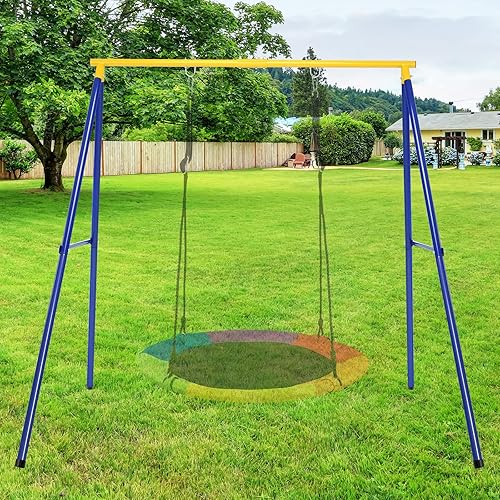 Miniatura 1 de KOTEK Soporte de metal con estacas de tierra, juego de marco de acero extra grande, soporta hasta 550 libras, marco A, se adapta a la mayoría de