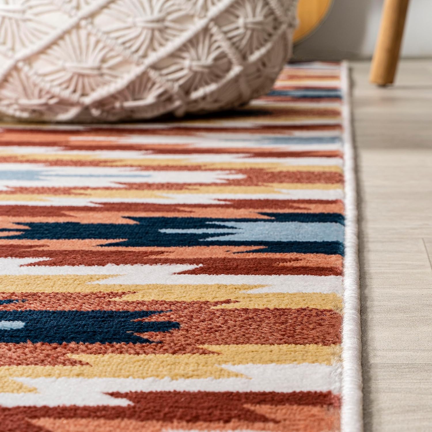 JONATHAN Y Diamond Kilim Yellow/Red/Blue Runner Rug 2X8 ft, Konya Geometric for Living Room, Bedroom, Kitchen, Office, Easy-Cleaning, High Traffic, Pet-Friendly, Non-Shedding SWC101A-28