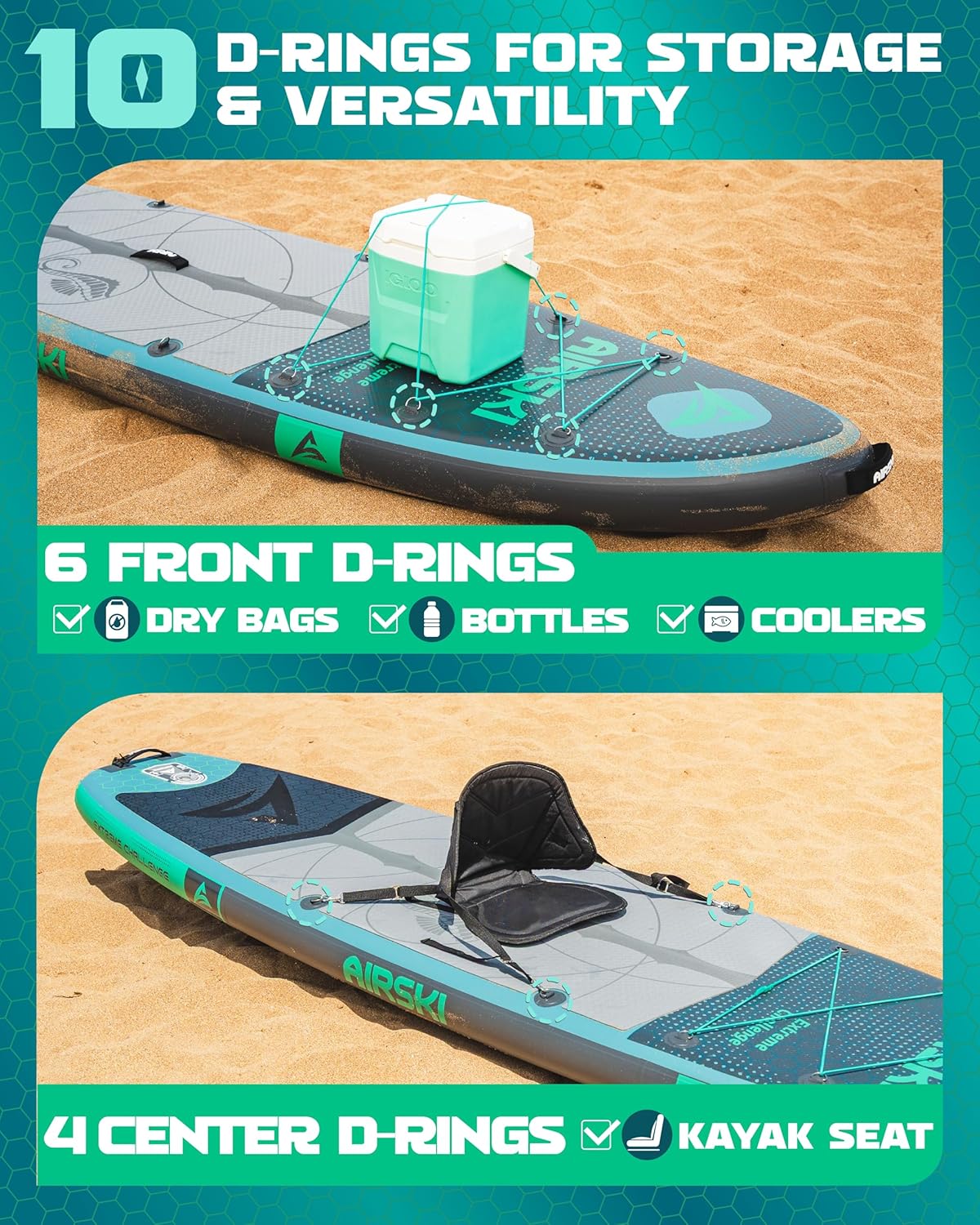 11'x34'' Extra Wide Inflatable Paddle Board, Stand-up Paddleboard for Adults, 420lb Capacity, Anti-Slip EVA, Stand-up Paddle Board for Yoga/Fishing/Family, US Fin, High-Pressure Pump, 100L Bag