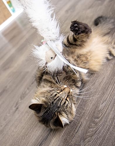 Miniatura 2 de SmartyKat Chitter Critter Squirrel - Juguete electrónico de felpa para gatos, funciona con pilas, color gris, talla única