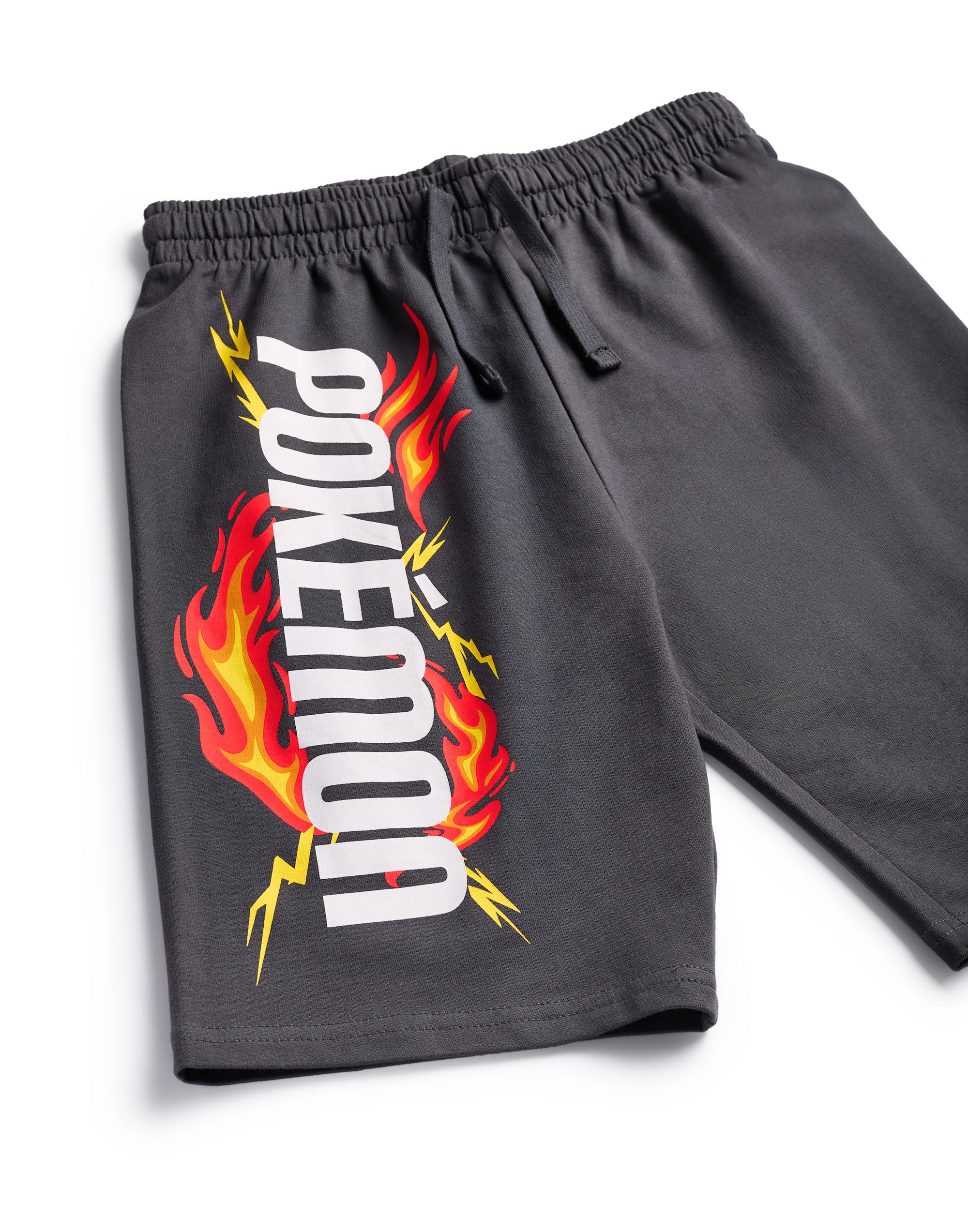 Pokemon Ensemble T-Shirt & Short Garçon | Enfants gris foncé à manches courtes graphique Tee & Bottoms Clothing Bundle | Pikachu Dracaufeu Pokeball Tenue complète assortie | Jeu, série télévisée