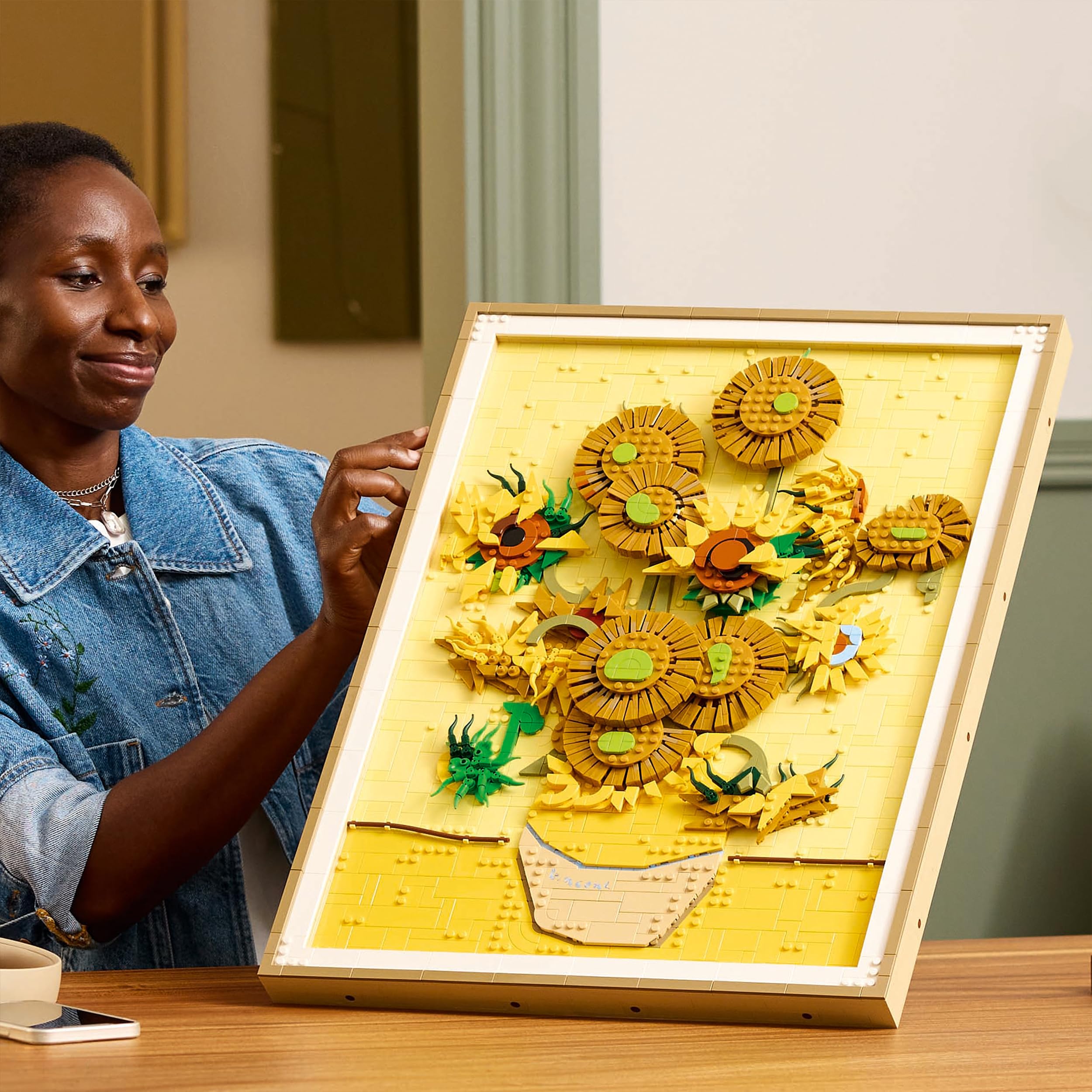 LEGO Art Vincent Van Gogh – Sonnenblumen - 3D-Blumengemälde mit beweglichen Blüten - Deko fürs Wohnzimmer oder Büro - Bausatz für Erwachsene - Kreative Geschenkidee für Männer & Frauen 31215 | 3D-Blumenmalerei zum Zusammenbauen, bewegliche Blütenblätter,