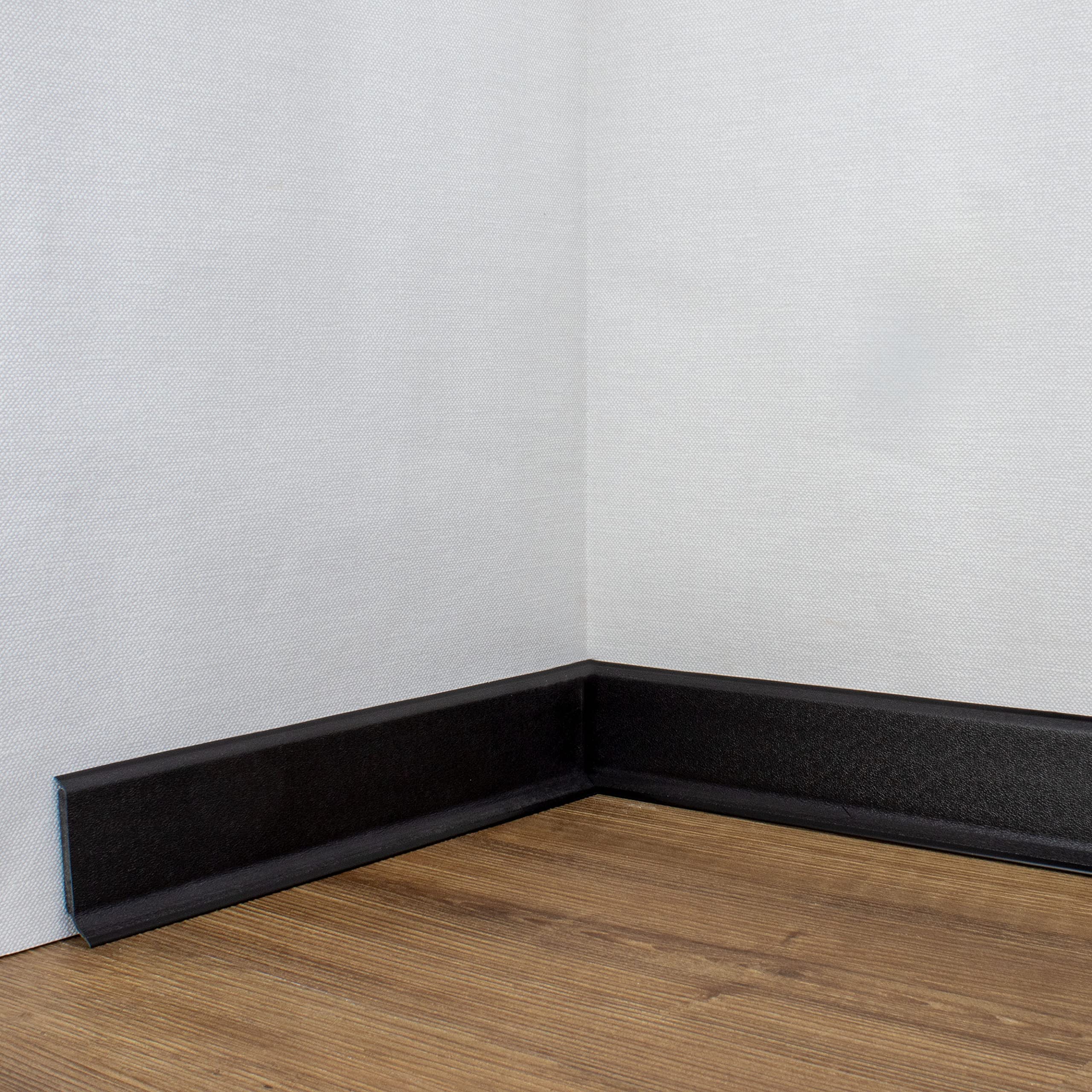 PVC-Fußleisten Schwarz – 10 Meter, 60x12,8 Mm, Flexibel & Wasserfest, Für Alle Böden