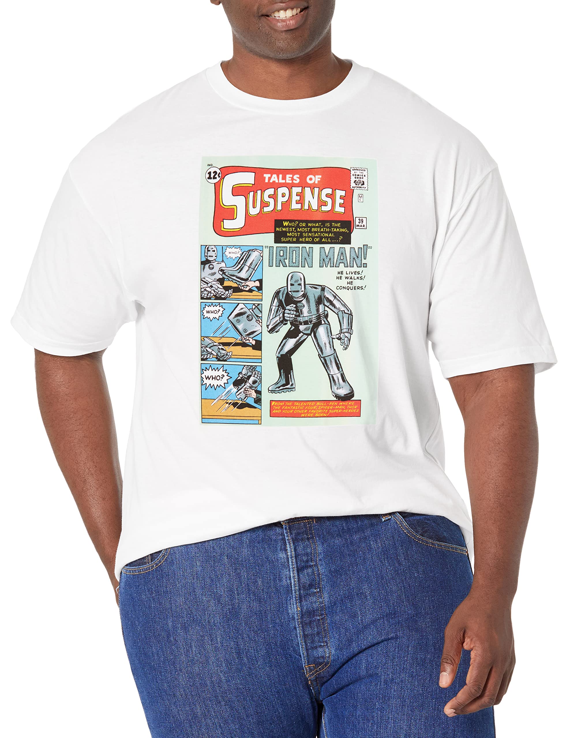 Marvel Suspensful Iron Man Camiseta Hombre