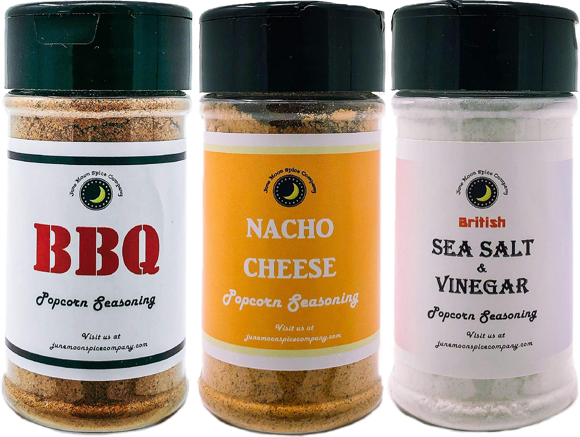 Premium | POPCORN SEASONING | Variety 3 Pack | British Sea Salt & Vinegar Popcorn Seasoning | BBQ Popcorn Seasoning | Nacho Cheese Popcorn Seasoning | 3.5 fl. oz.