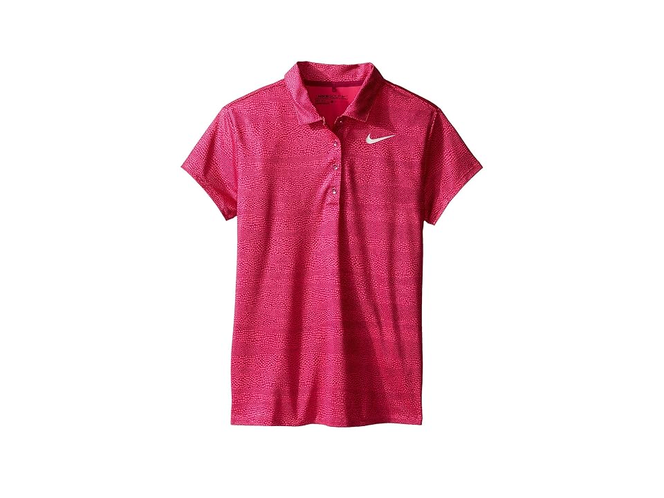 

Nike Kids Printed Polo (Little Kids/Big Kids) (True Berry/Vivid Pink/Metallic Silver) Girl's Short Sleeve Pullover