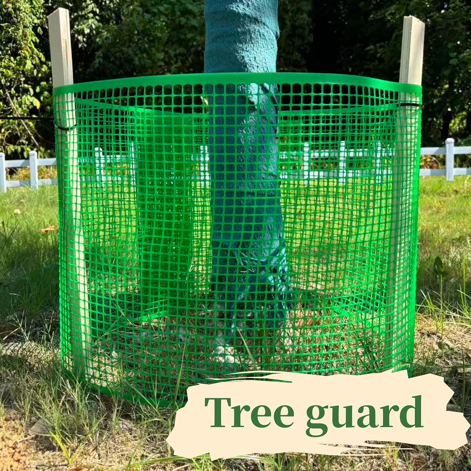 PotatoLife Plastic Wire Mesh Fence, Balcony Fence for Baby and Pets, Safety Fence, Stair Protector, Poultry, Garden, Tree Support, Durable Material, Free Zip Ties (Black, 15.7'' x 40')