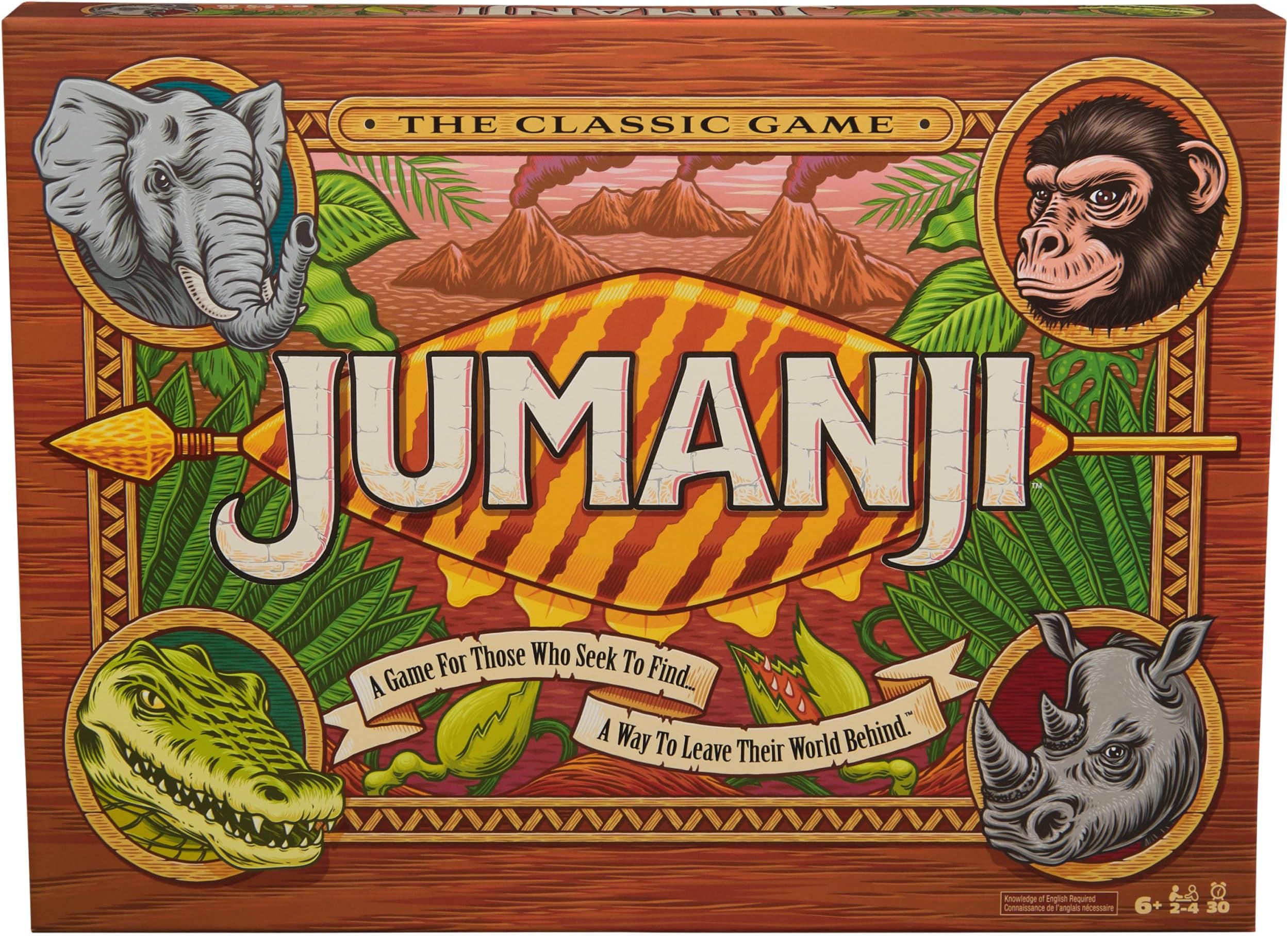 Jumanji The Game Classic Scary Adventure Family Board Game Based on Action Comedy Movie for Kids and Adults Ages 8+