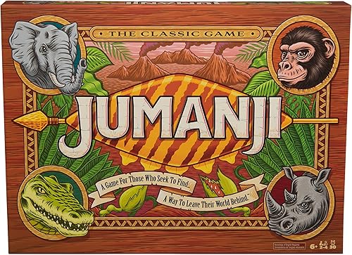Spin Master Games, Edición del 30º Aniversario de Jumanji, El Clásico Juego de Mesa de Aventura Familiar Basado en la Película de Acción y Comedia,