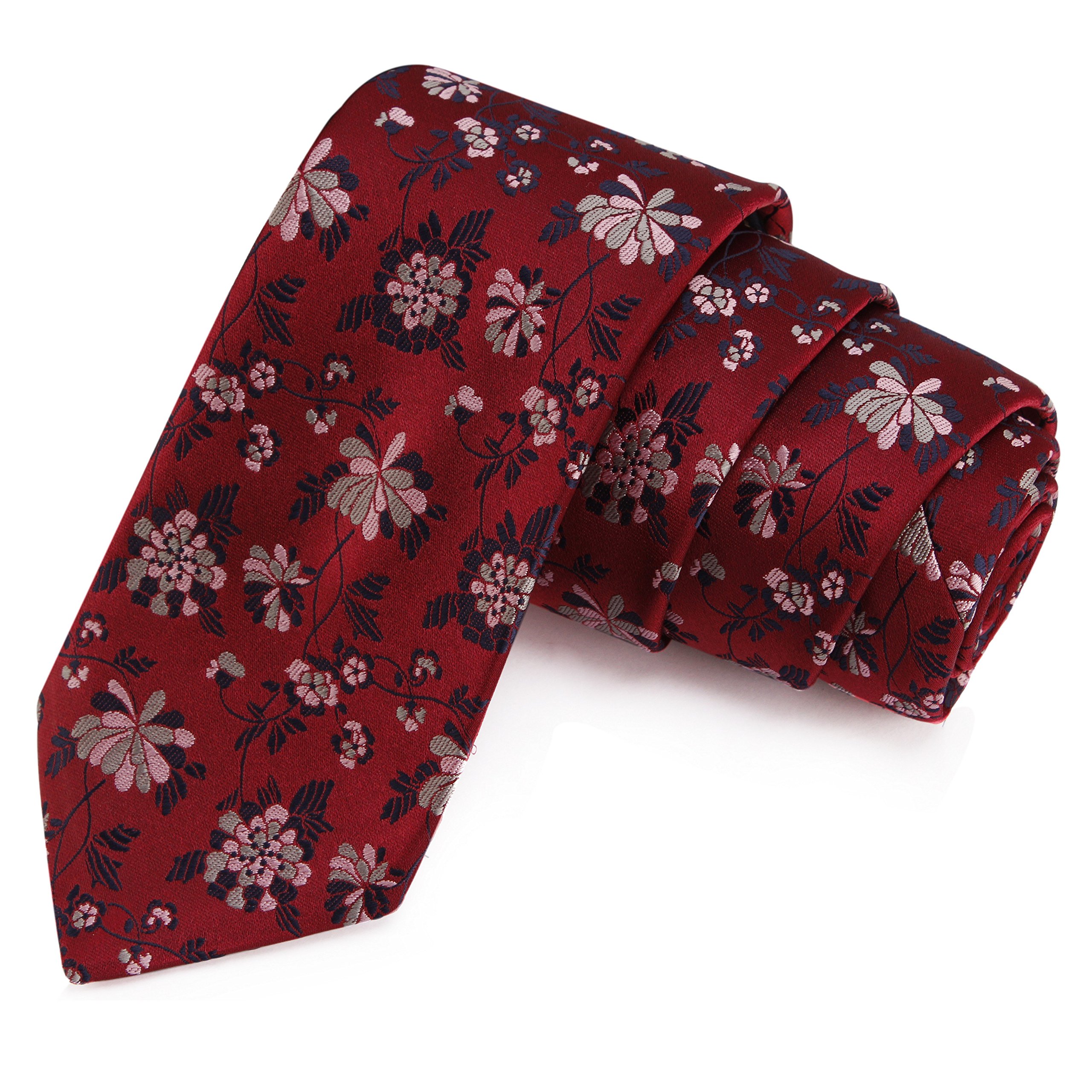 Contemporary Red & Pink Colored Microfiber Necktie for Men-image-48