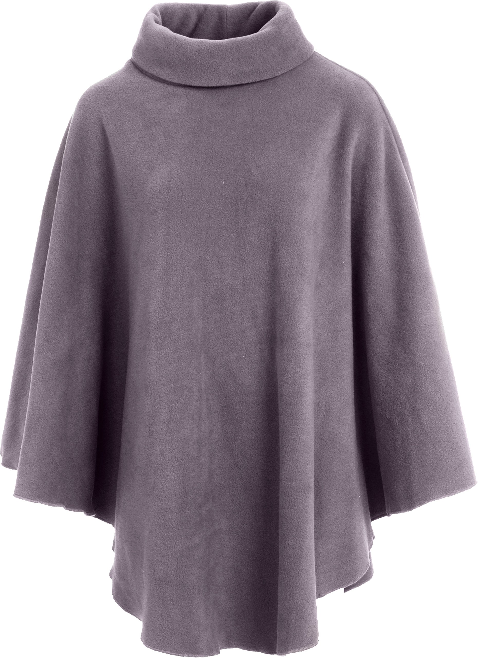 KK Fashion Lines Ladies Womens Fleece Poncho Capes Polo Neck Anti Pill Fleece Cosy Winter Warm (One Size, Grey)