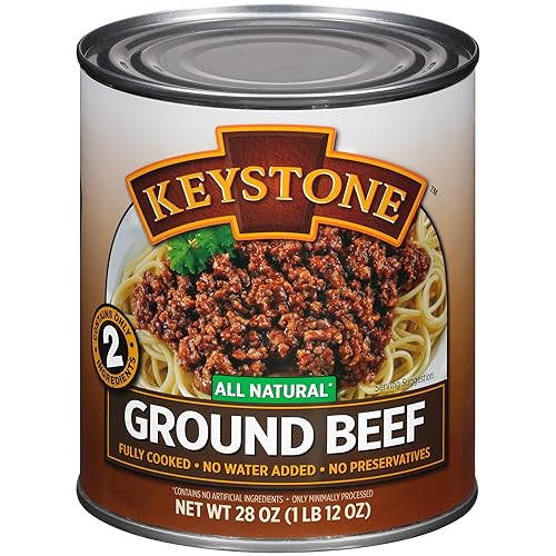 Miniatura 9 de Keystone Meats All Natural Heat and Serve Carne molida de 28 onzas – Carne enlatada totalmente cocida – Listo para comer – 5 años de vida útil
