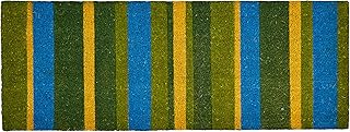 Imports DÃ©cor Vinyl Backed Coir Doormat, 48 by 18-Inch, Green Stripes