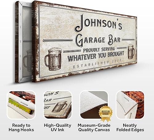 Miniatura 2 de Tailored Canvases Letreros de garaje  Letreros de garaje personalizados para hombres, lienzo imprimible para pared de garaje, regalo para él,