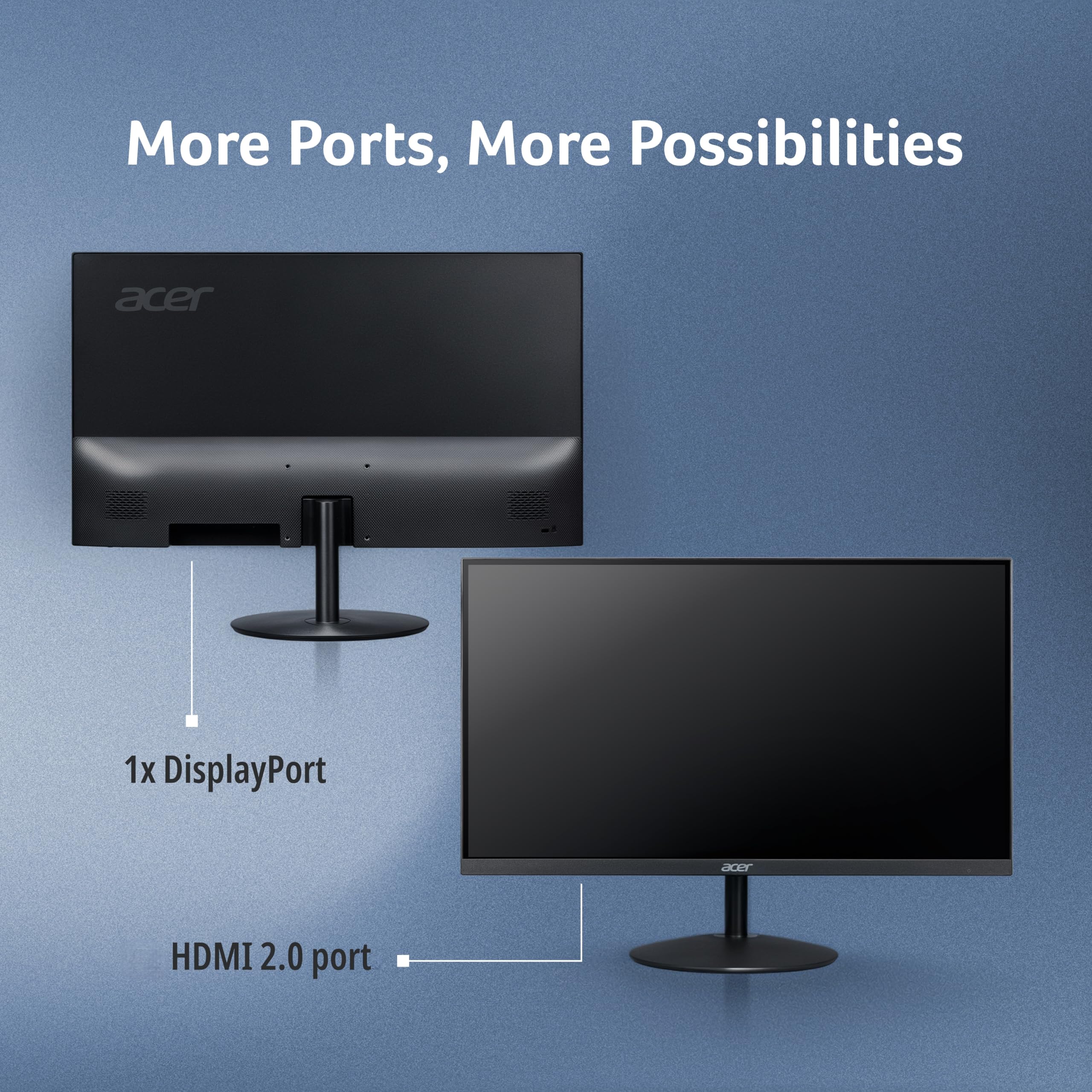 Acer SA272U P1 27 Inch WQHD (2560x1440) IPS Ultra Slim Monitor | 144Hz Refresh Rate | 1ms VRB | HDR10 | AMD FreeSync | HDMI 2.0 + DisplayPort 1.4 | Built-in Dual Speakers | VisionCare | Black — Amazon image 4