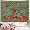 Simpkeely Tree of Life Tapestry, Aesthetic Indian Mandala Wall Hanging, Tie Dye Bohemian Tapestries Wall Art Décor for Bedroom, Dorm, Living Room 130cm x 150cm Green