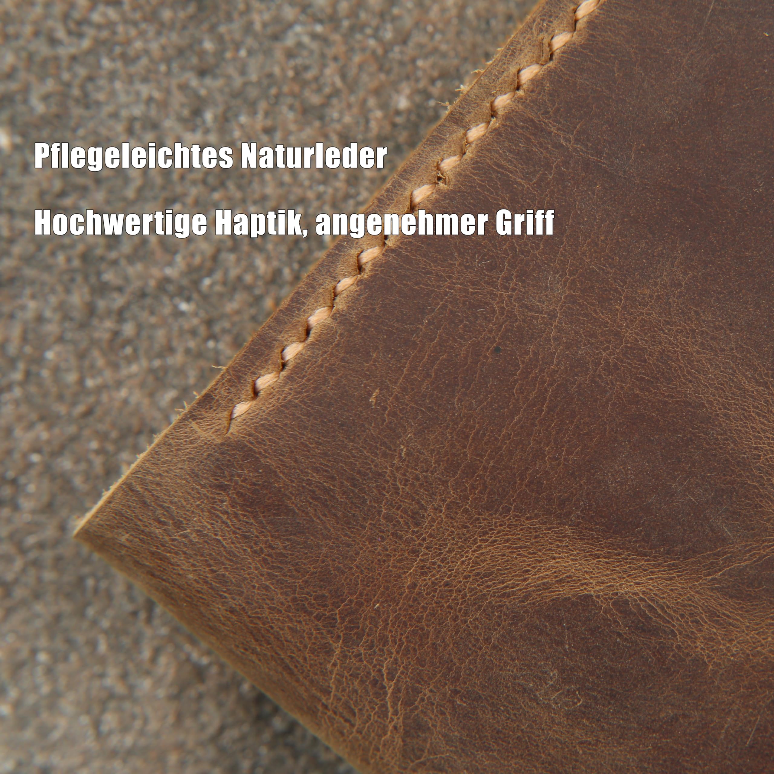 Handgefertigte A5 Leder Dokumentenmappe,Kompatibel mit RHODIA No.16, Crazy Horse Vollnarbenleder, Vintage-Look mit Kartenfächern und Stifthalter, Braun