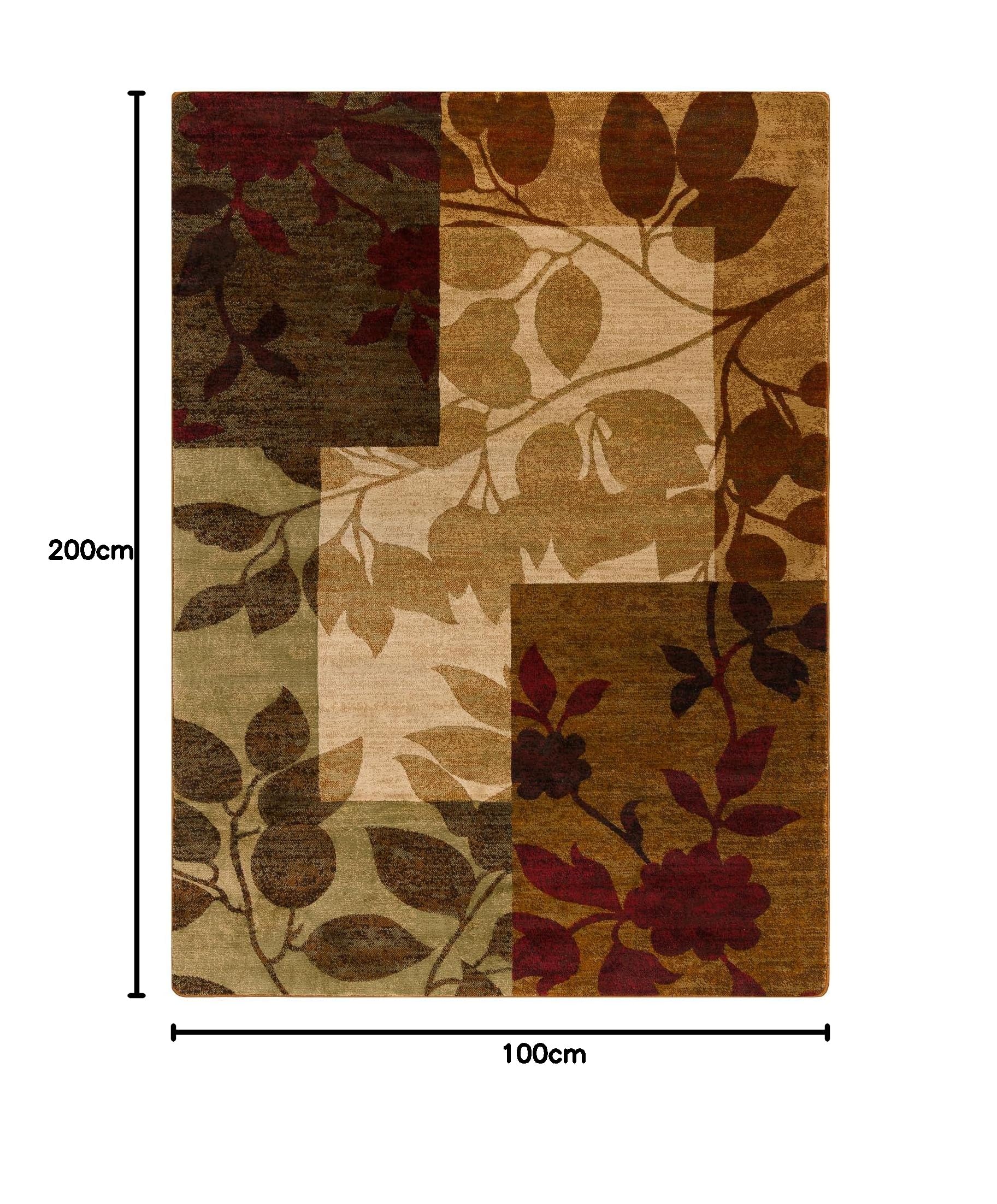 rugsx Tapis Classique Royal - Tapis Doux pour Salon, Chambre et Couloir, Beige/Vert 100x200 cm