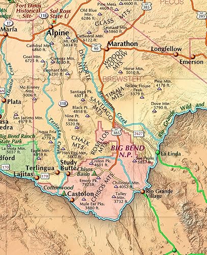 Miniatura 2 de Mapa de pared de Texas - Laminado 39w x 36h