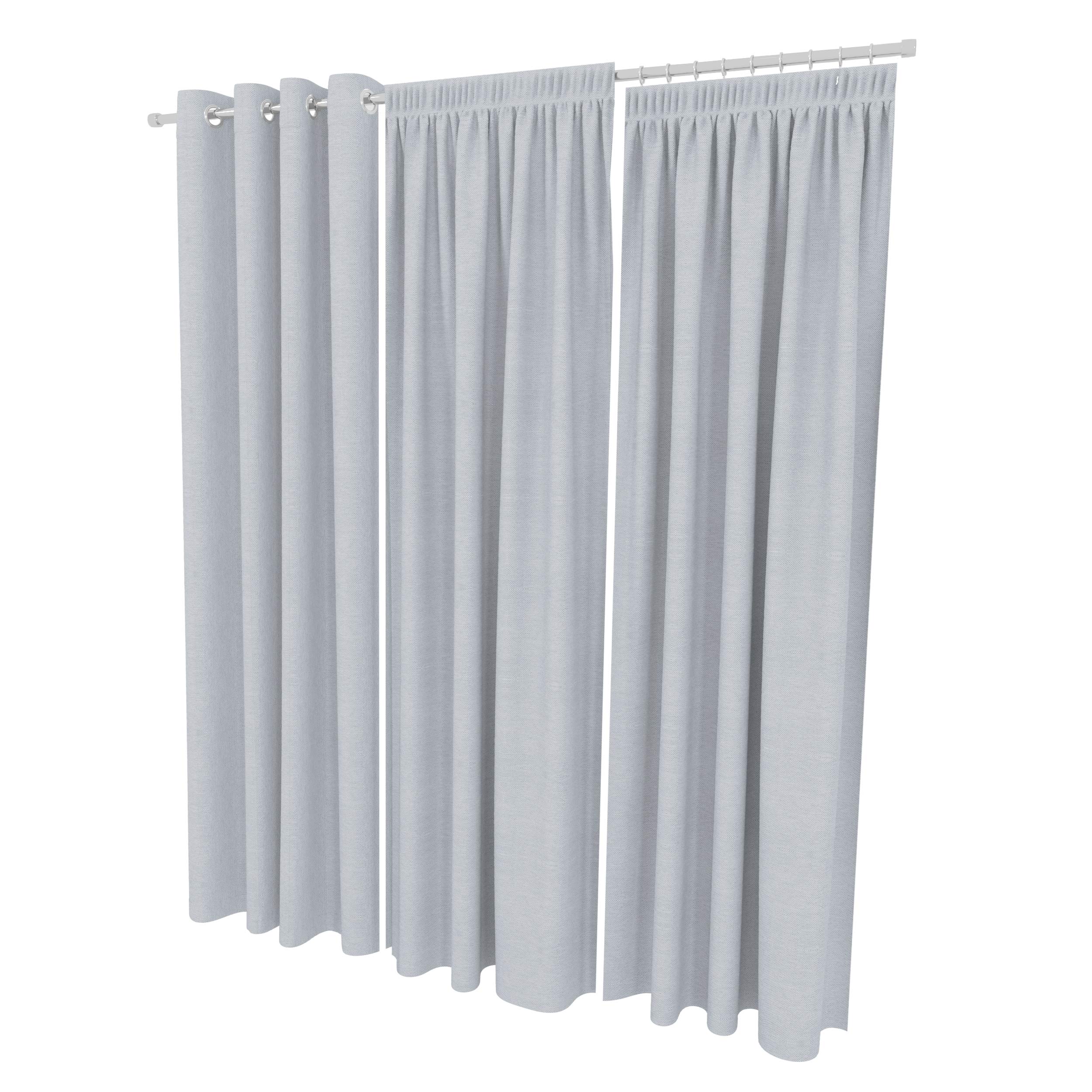 ALOHA Vorhänge Nebelgrau/mit Stegband/ 140cm x 215cm/ 2er Set