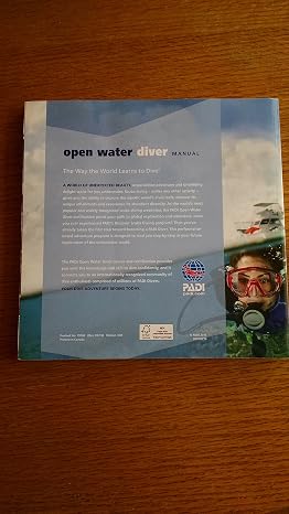 PADI Open Water Diver Manual with Table
