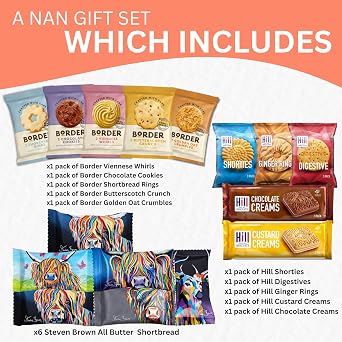 Nan Gifts Bundle With Biscuit Selection Including Border Biscuits, Shortbread, Custard Creams, Digestive Biscuits, Chocolate Creams and More - Presents for Nan Birthday Gifts, Mothers Day, Christmas