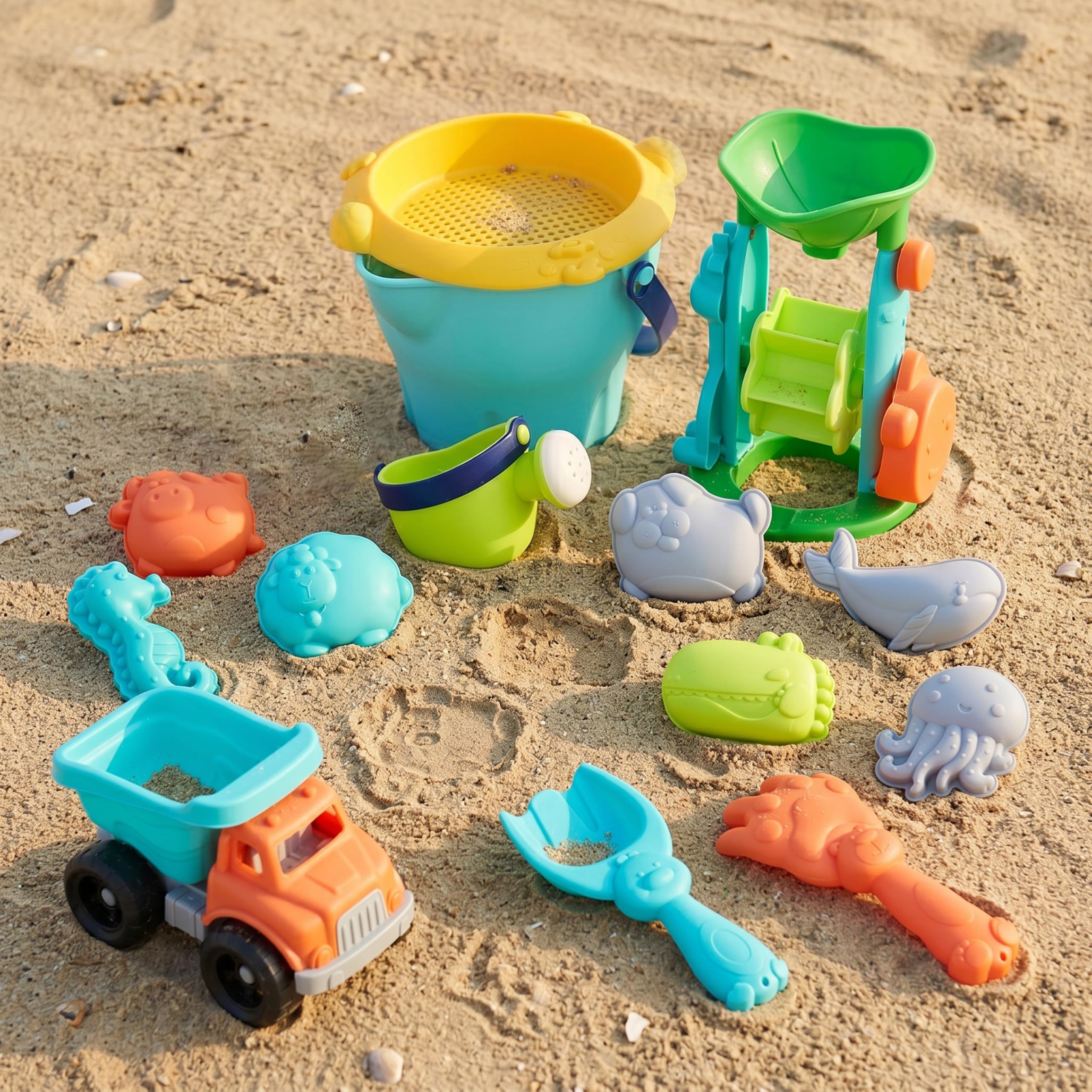 Sandwagen & Zubehör, Gabel, Spaten, Strand, Garten, Spielzeug, Kinder, 5-teiliges Set