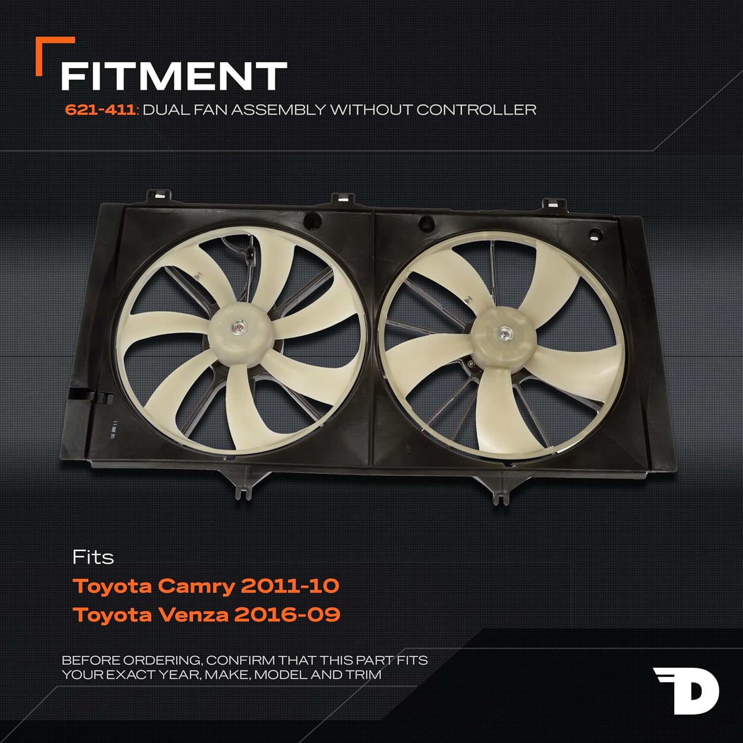 Dorman 621 - 411 Engine Cooling Fan Assembly Compatible with Select Toyota Models