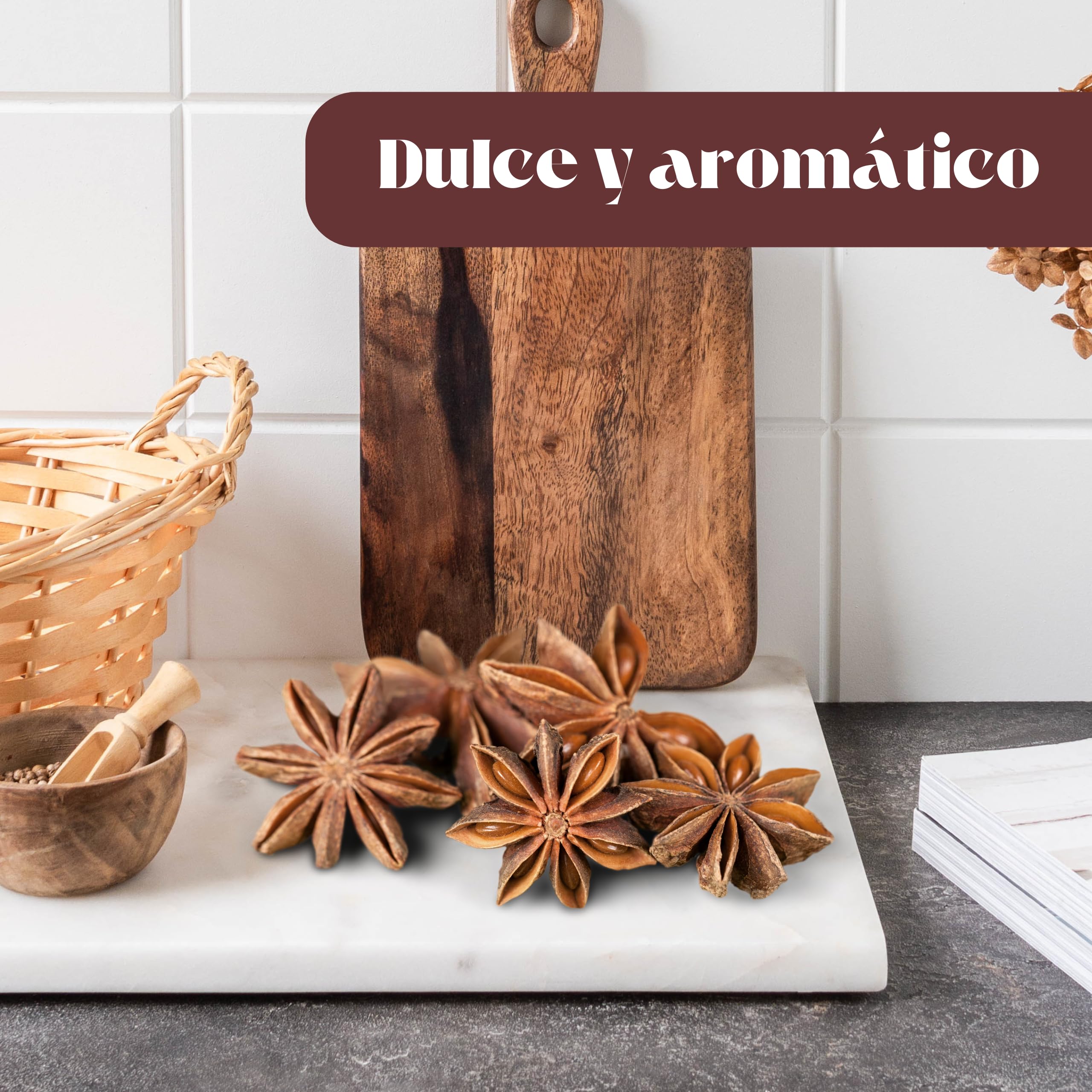 Anís Estrellado Entero 1kg – Para Infusiones, Especias, Postres o Tés Aromáticos – Suave Aroma Dulce y Ligeramente Picante - Natural y a Granel – Múltiples Usos: Decoración, Velas DIY, Jabones
