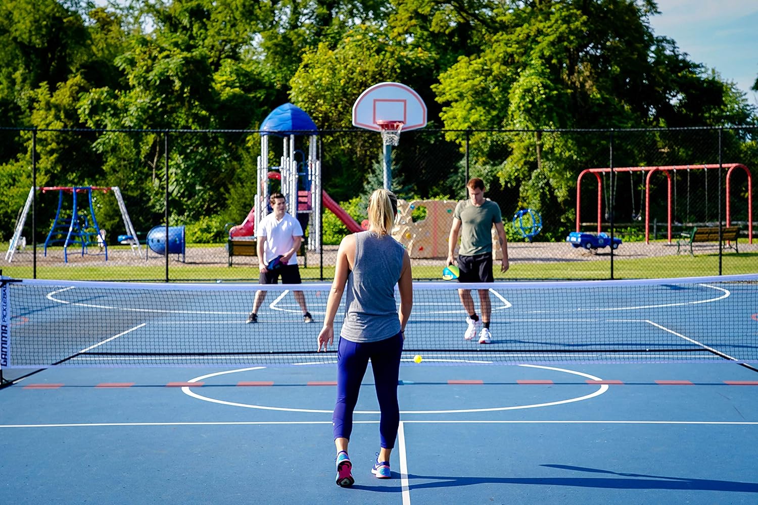 GAMMA Sports Portable Pickleball Net System, Carry Bag Included - Outdoor or Indoor Play, Regulation Size Designed for All Weather Conditions – Professional or Tournament - 22 Feet Long