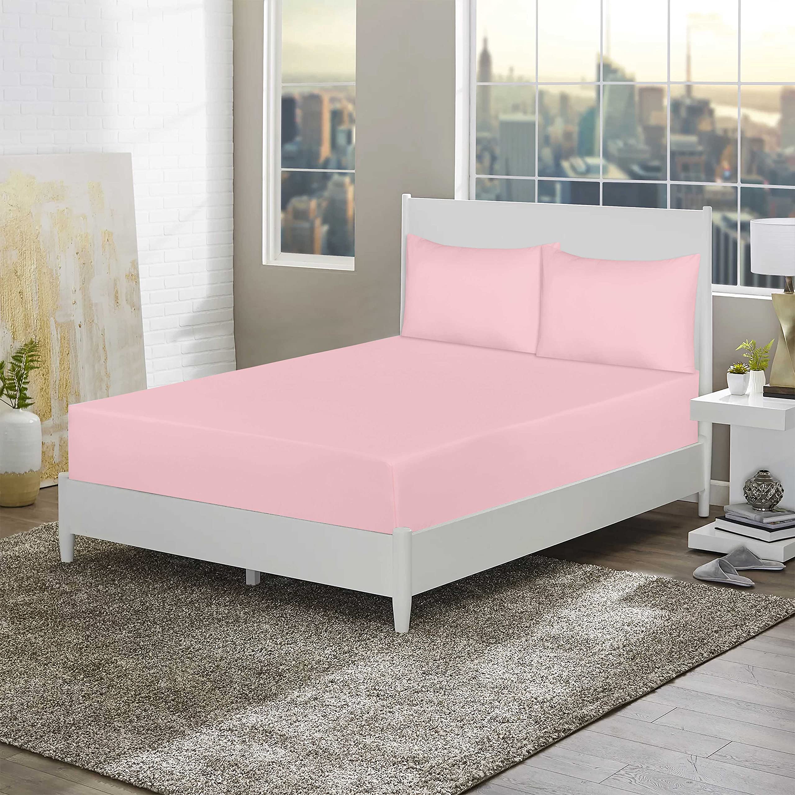 My home storeextra deep 25 cm fitted bed shet double - soft brushed microfiber fitted bed sheets - non-iron, shrink, fade resistant fitted sheet