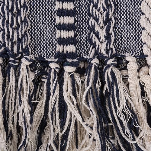 Vista 85 de DII - Manta trenzada a rayas, 50x60, piedra