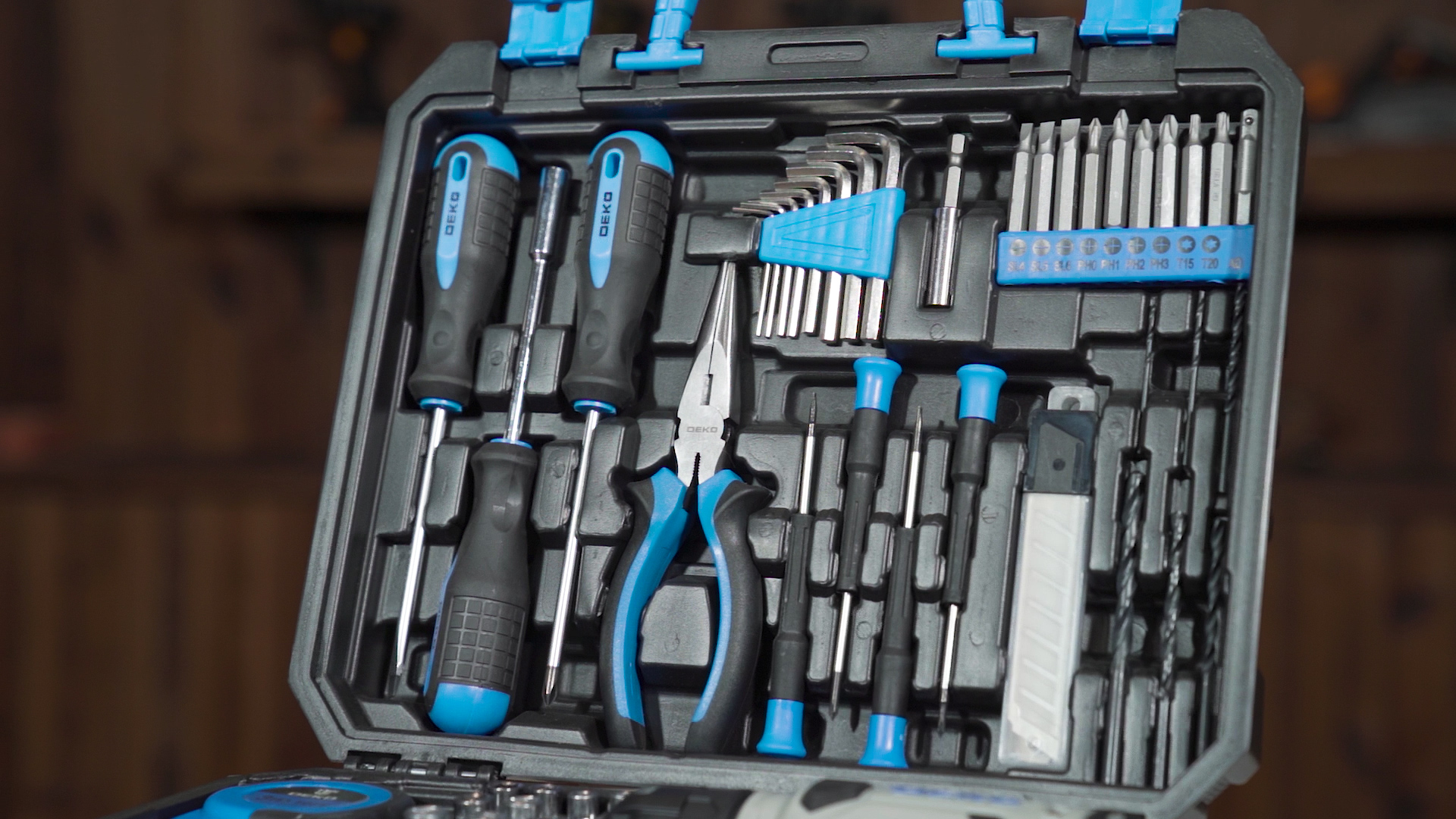 トコトリブロック HF blue HF black120gセット DEKOPRO Drill Set: Tool Set with 8V Blue Cordless Drill, Home Tool