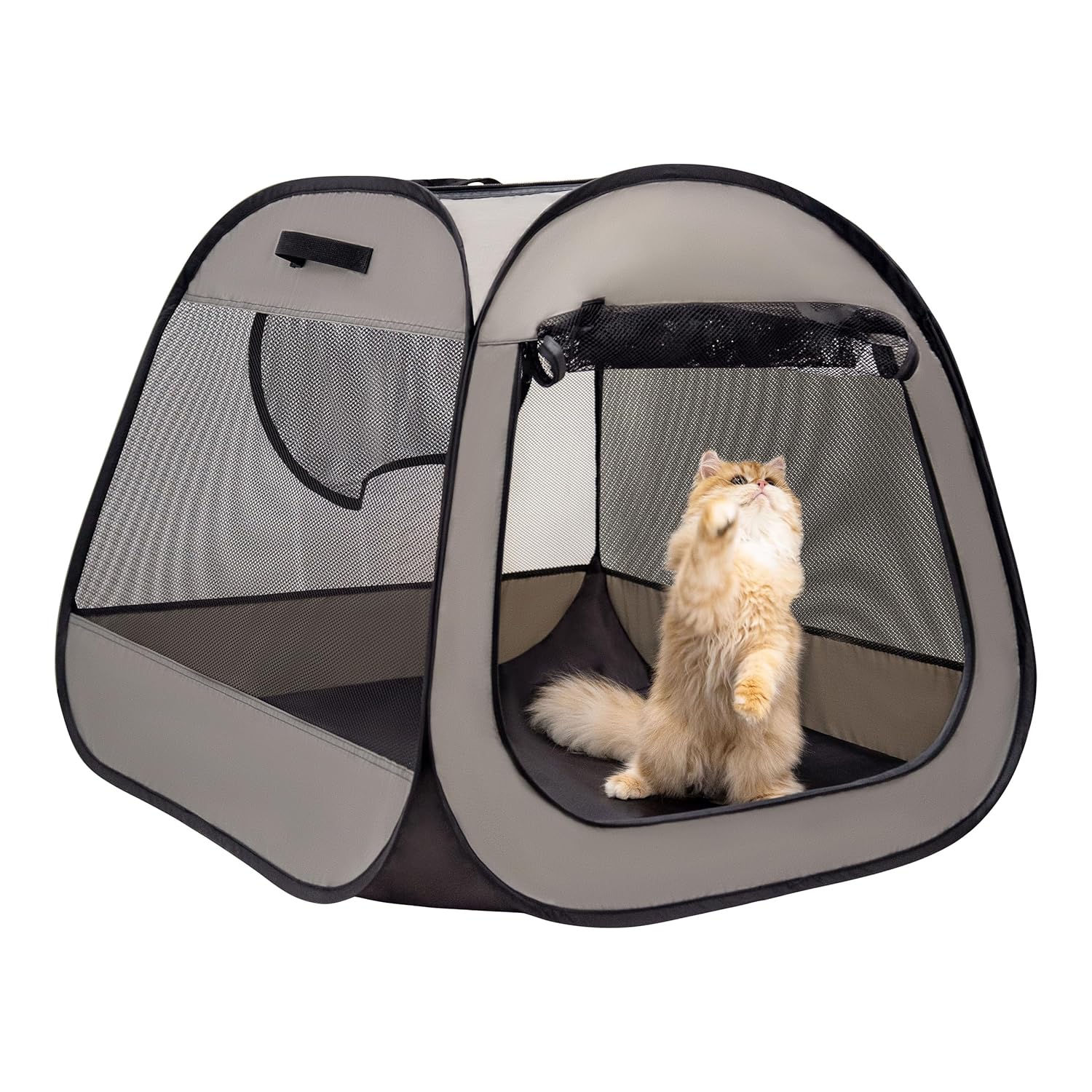 LAFYETTE. - US Based, Portable Cat Playpen, Trapezoidal Stable Design, Foldable Pet Tent for Indoor Outdoor Use, Cat Dog Play Enclosure, Kitten Puppy Kennel Crate, Pet House,...