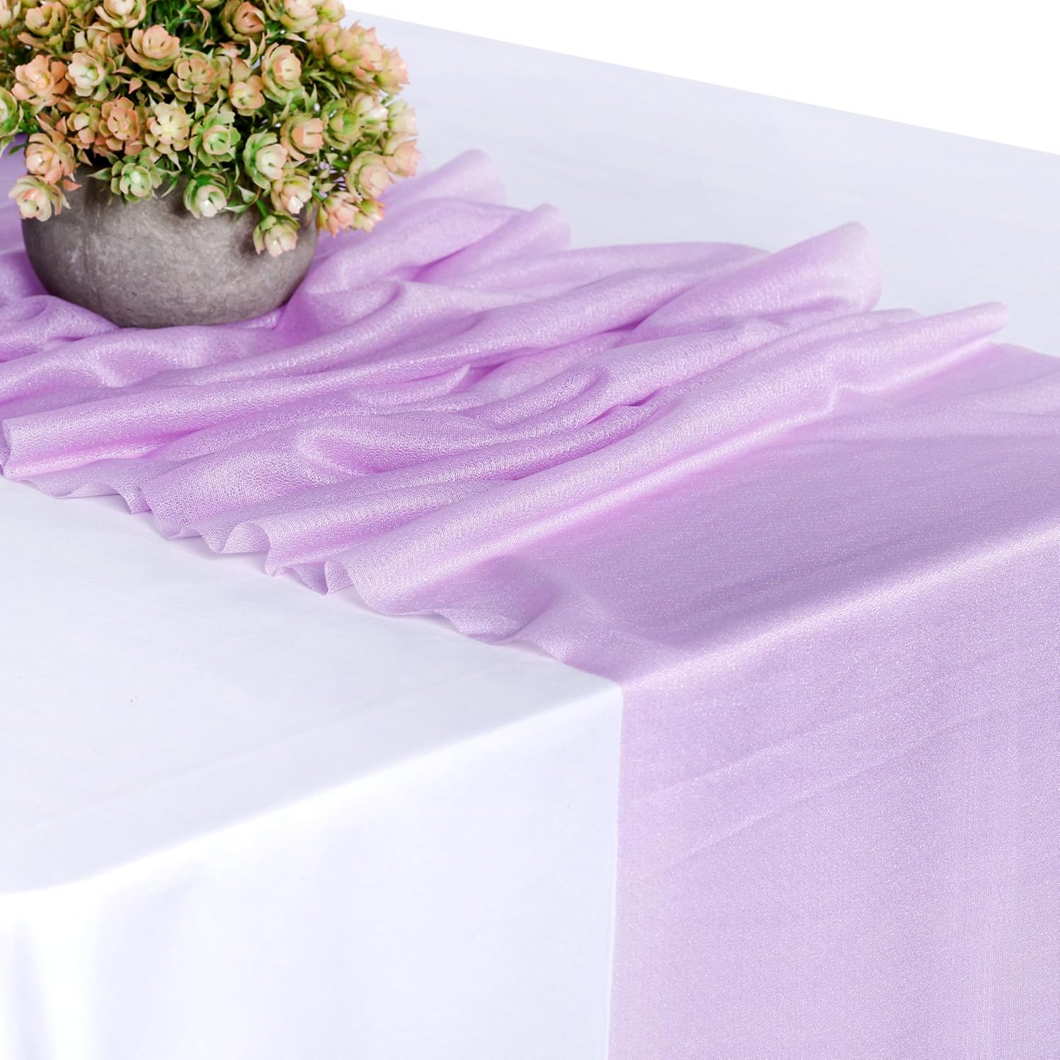 MDS Pack of 20 Wedding 12 x 108 inches Chiffon Table Runner for Wedding, Decorations for Birthday Parties, Banquets, Graduations, Engagements, Runners fit Rectangle, Round Table - Orchid