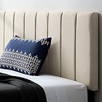 Vista 37 de LUCID - Cabecera tapizada de altura media, capitoné de diamantes, acolchado poliéster, altura ajustable 34 a 46 in, fácil montaje compatible