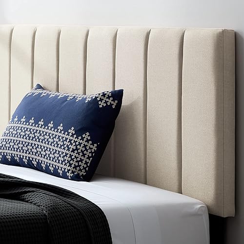 Miniatura 116 de LUCID - Cabecera tapizada de altura media, capitoné de diamantes, acolchado poliéster, altura ajustable 34 a 46 in, fácil montaje compatible